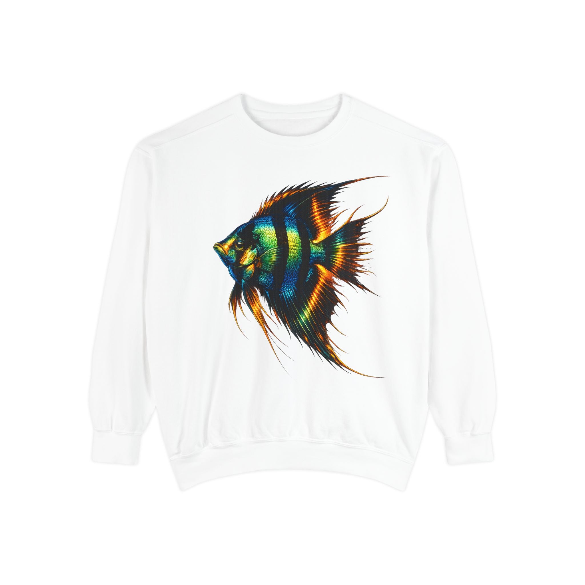 Angelfish Art Sweatshirt — Colorful Aquarium Fish Graphic Sweatshirt