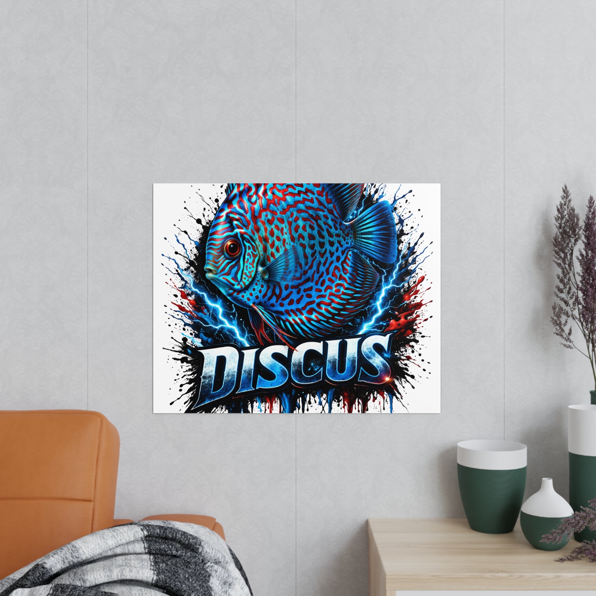 Discus Fish Photopaper Poster – Vibrant Aquarium Wall Art