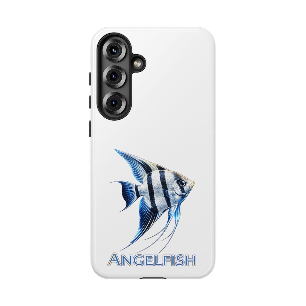 Angelfish Tough Phone Case – Durable Protective Case with Blue Tropical Fish Design