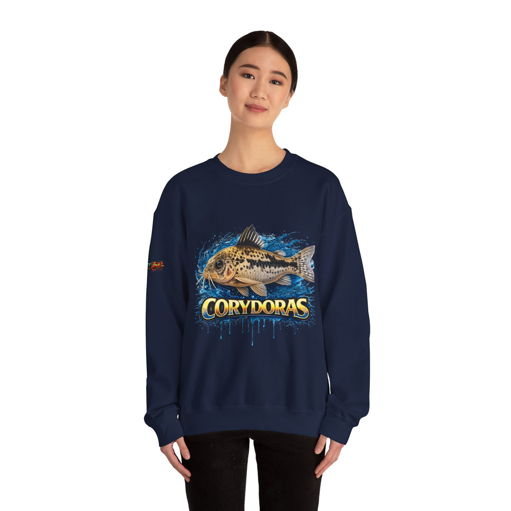 Peppered Corydoras Fish Crewneck Sweatshirt – Aquatic Aquarium Lover Tee