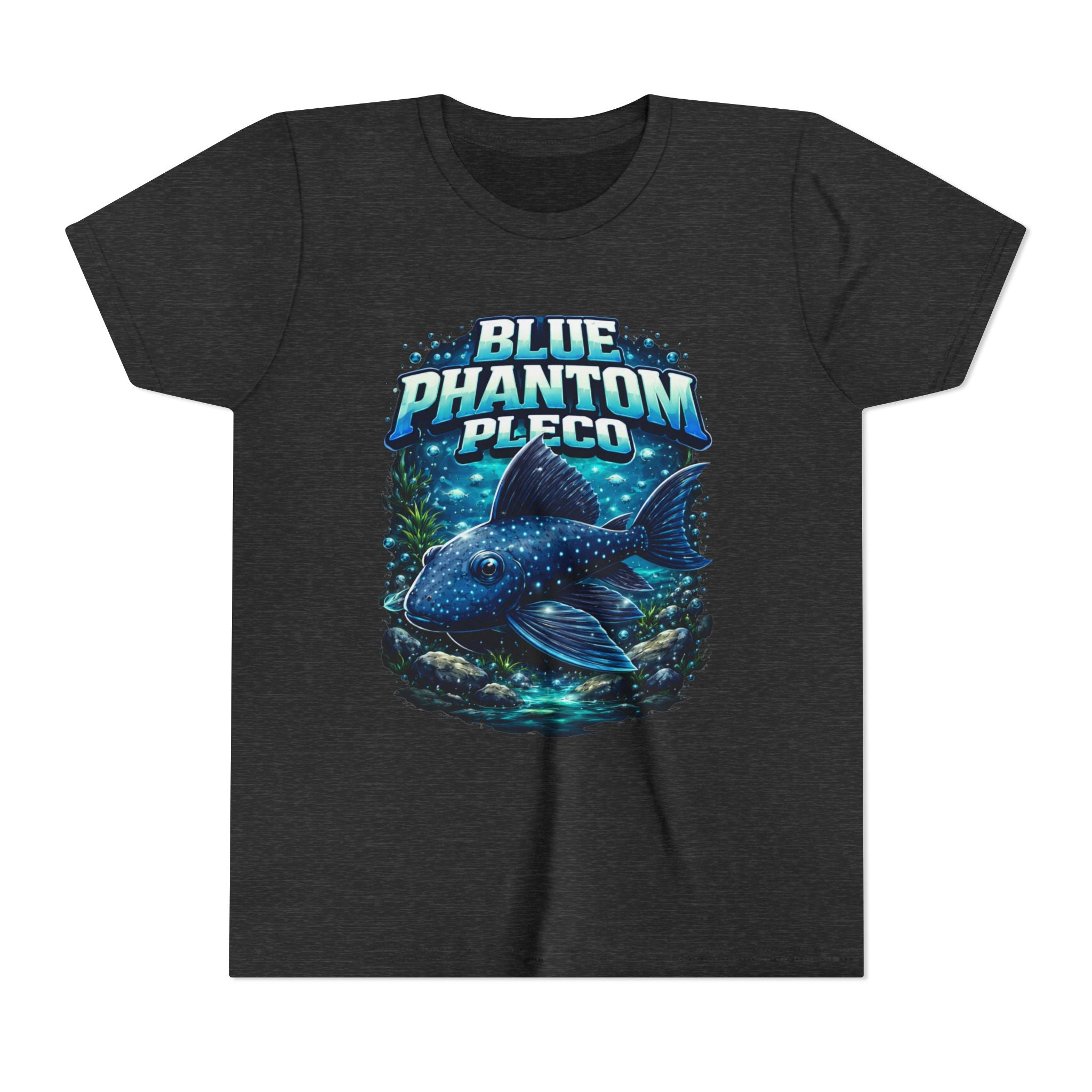Blue Phantom Pleco Youth Tee – Kids Fish Aquarium T-Shirt