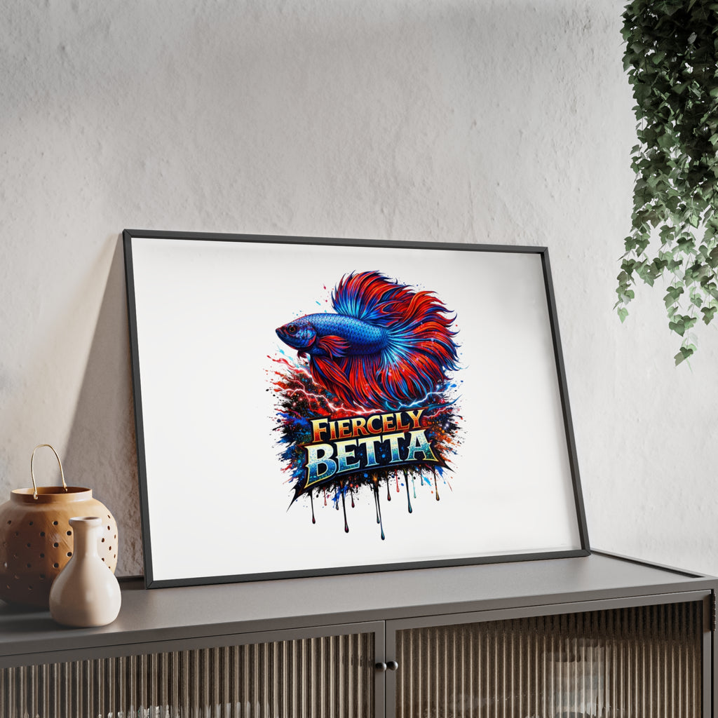 Fiercely Betta Framed Poster — Colorful Betta Fish Wall Art