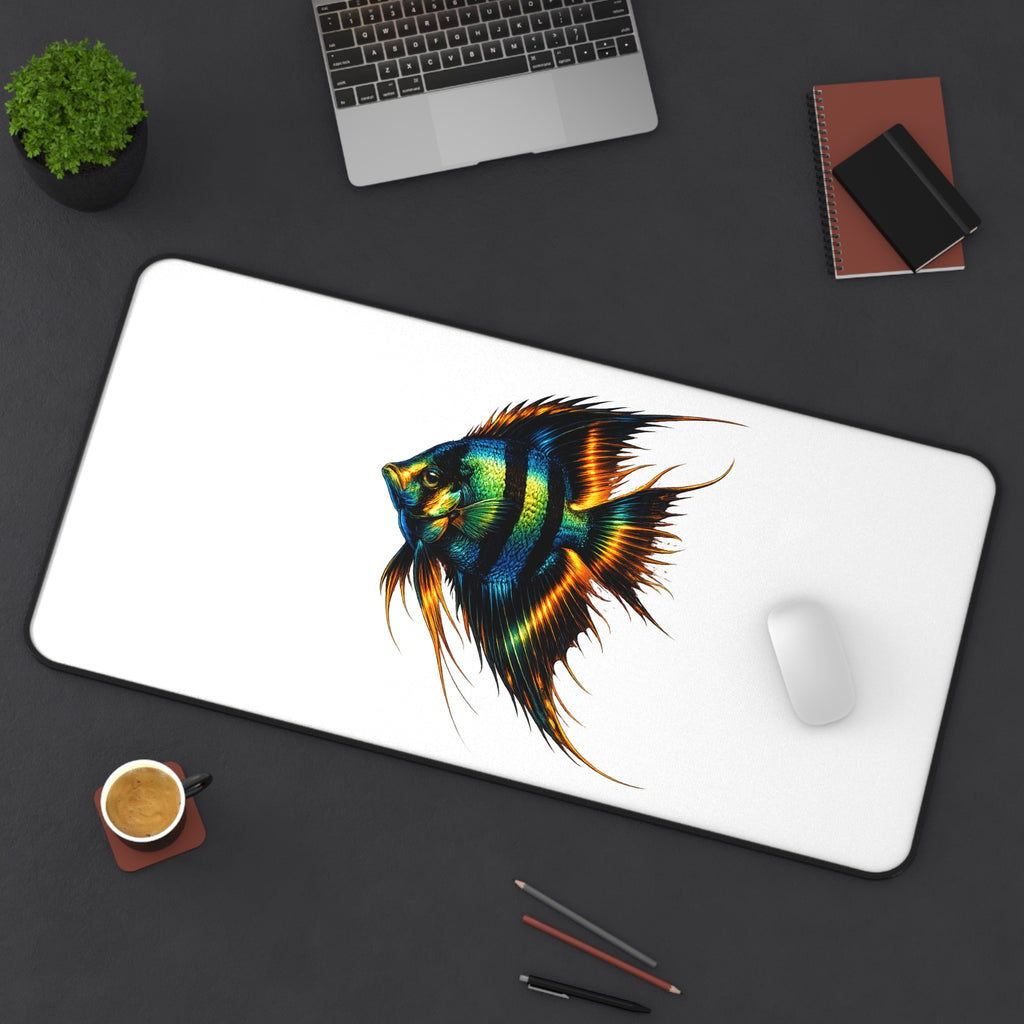 Angelfish Desk Mat — Colorful Aquarium Fish Mouse Pad for Office & Home