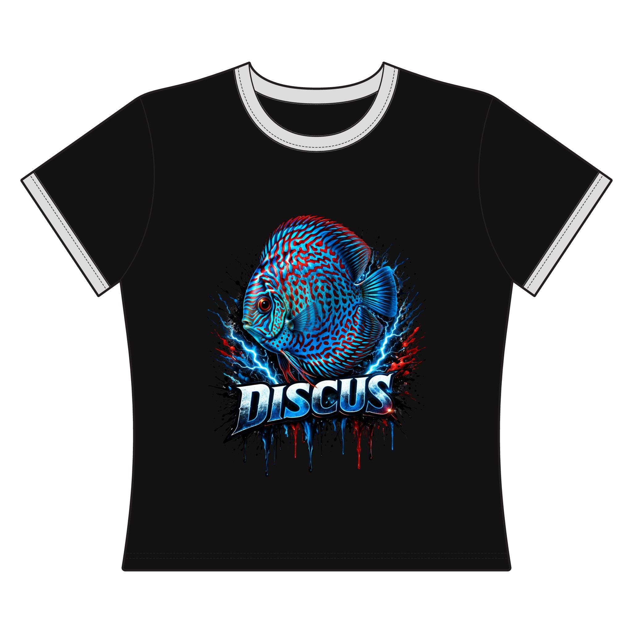 Discus Fish Graphic Tee — Women's Ringer T-Shirt