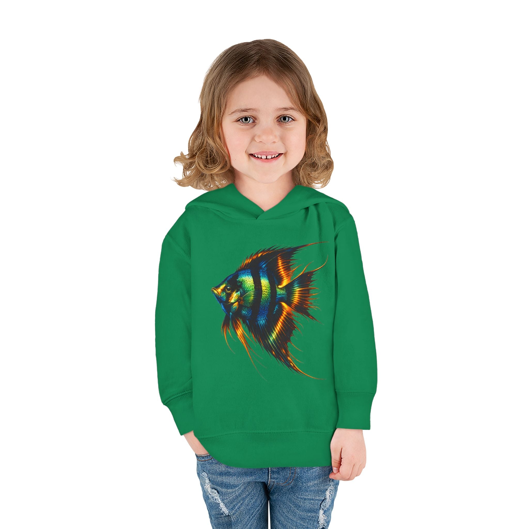 Toddler Hoodie with Colorful Angelfish Graphic