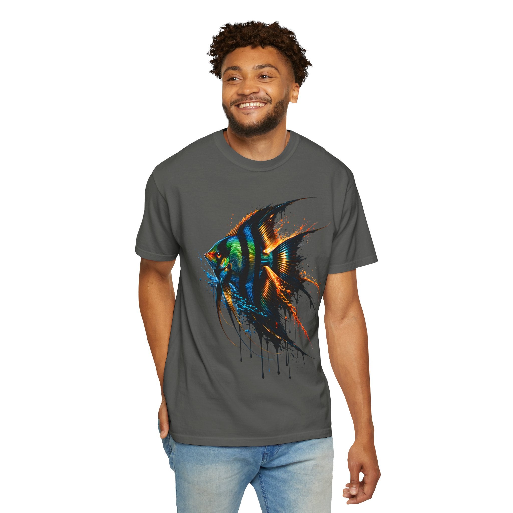 Vibrant Drip Angelfish Graphic Tee