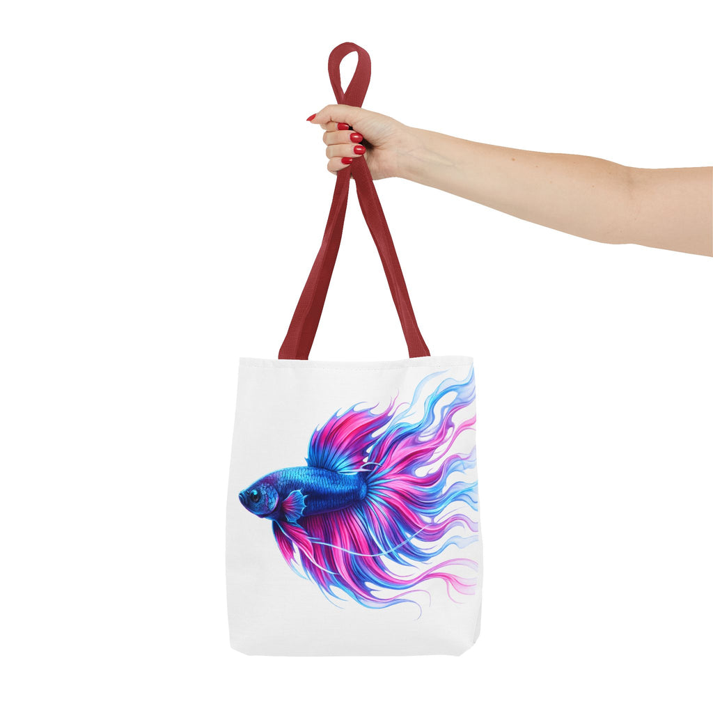 Colorful Betta Fish Tote Bag — Vibrant Blue & Pink Aquatic Art Beach Tote