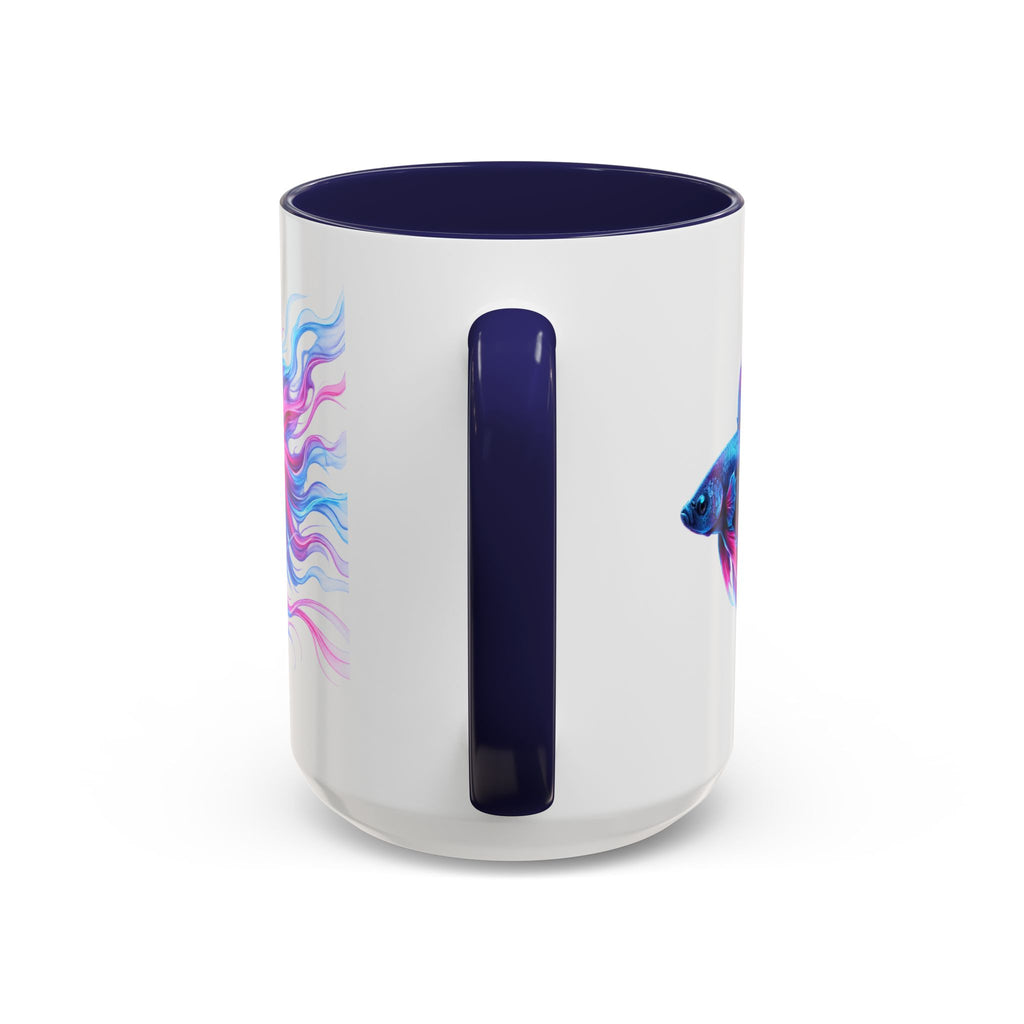 Betta Fish Accent Coffee Mug — Vibrant Neon Betta Design (11/15 oz)