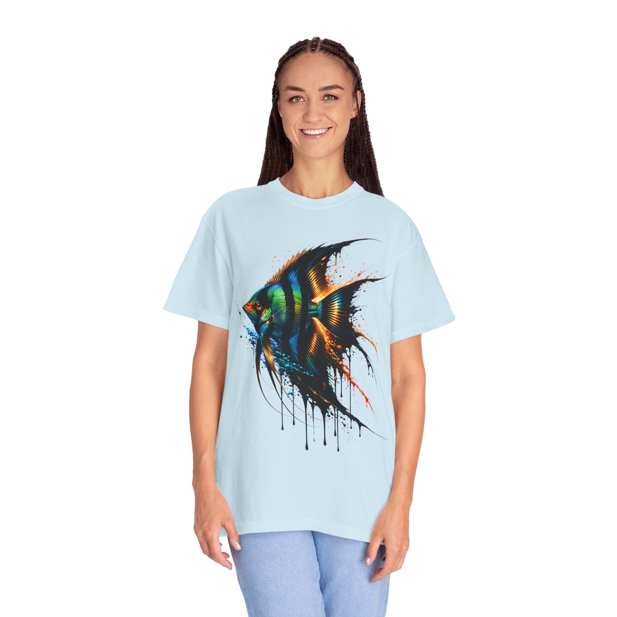 Vibrant Drip Angelfish Graphic Tee