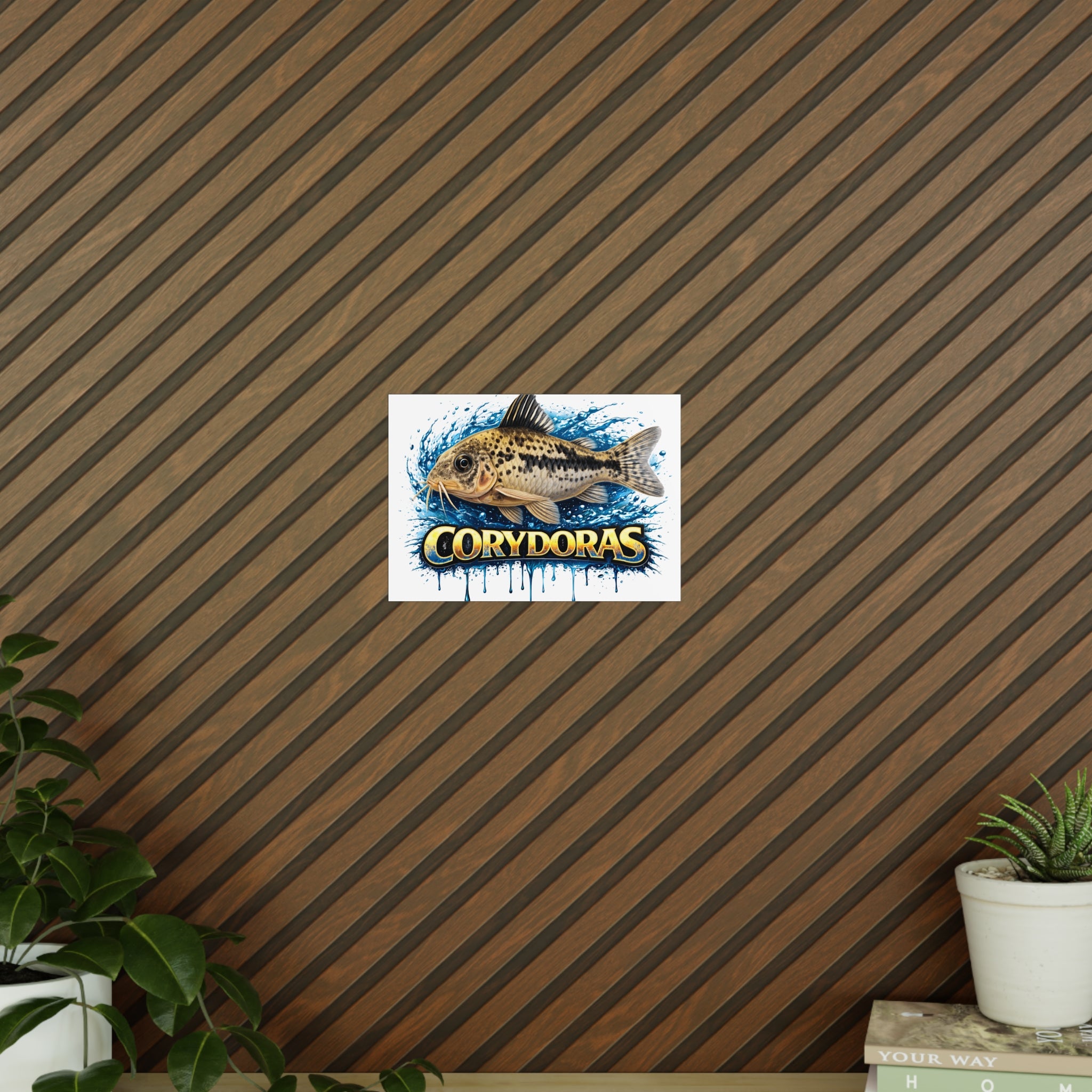 Peppered Cory Photopaper Poster — Colorful Aquarium Catfish Art Print
