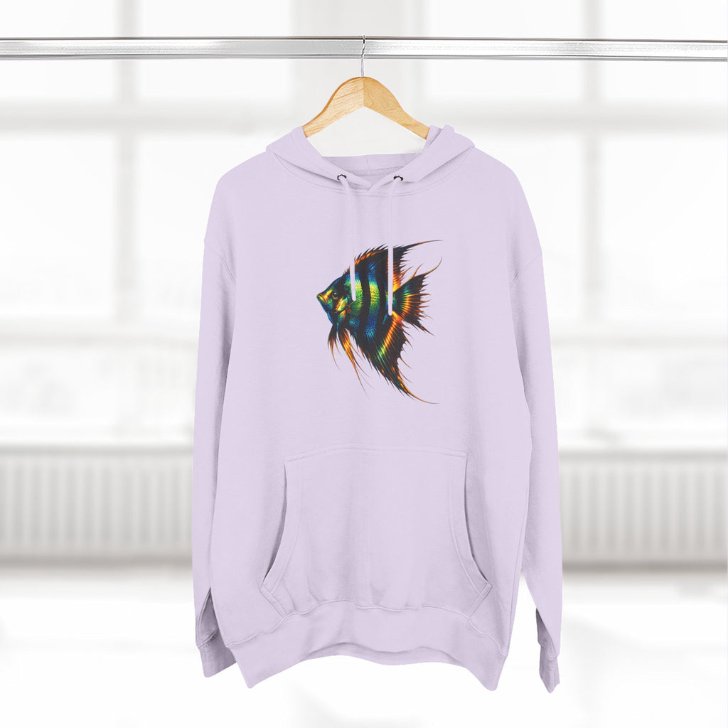 Angelfish Watercolor Hoodie – Colorful Aquarium Fish Graphic Fleece Pullover