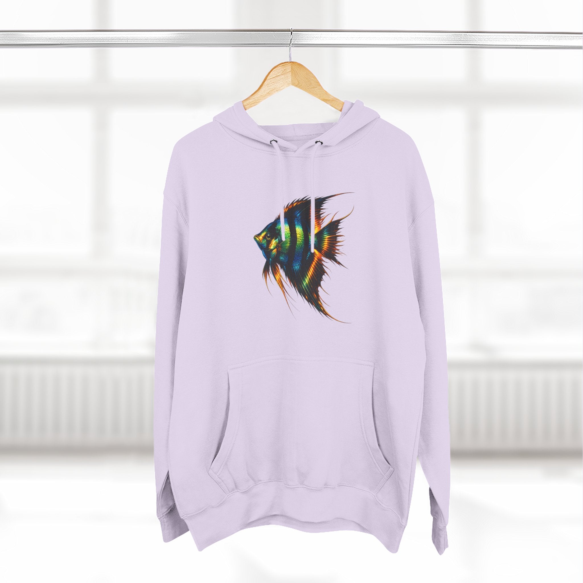 Angelfish Watercolor Hoodie – Colorful Aquarium Fish Graphic Fleece Pullover