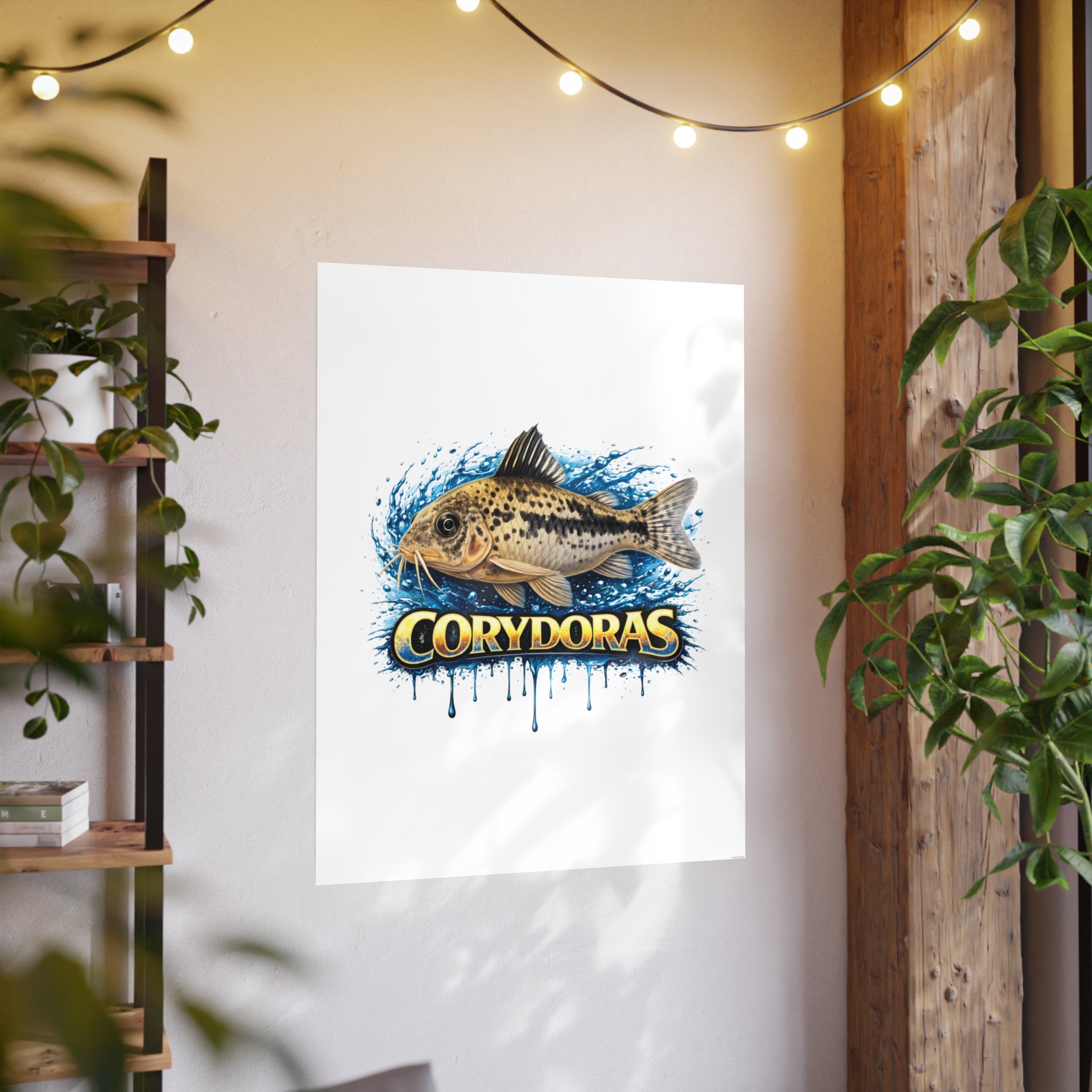 Peppered Corydoras Fish Art Poster — Vibrant Aquarium Print