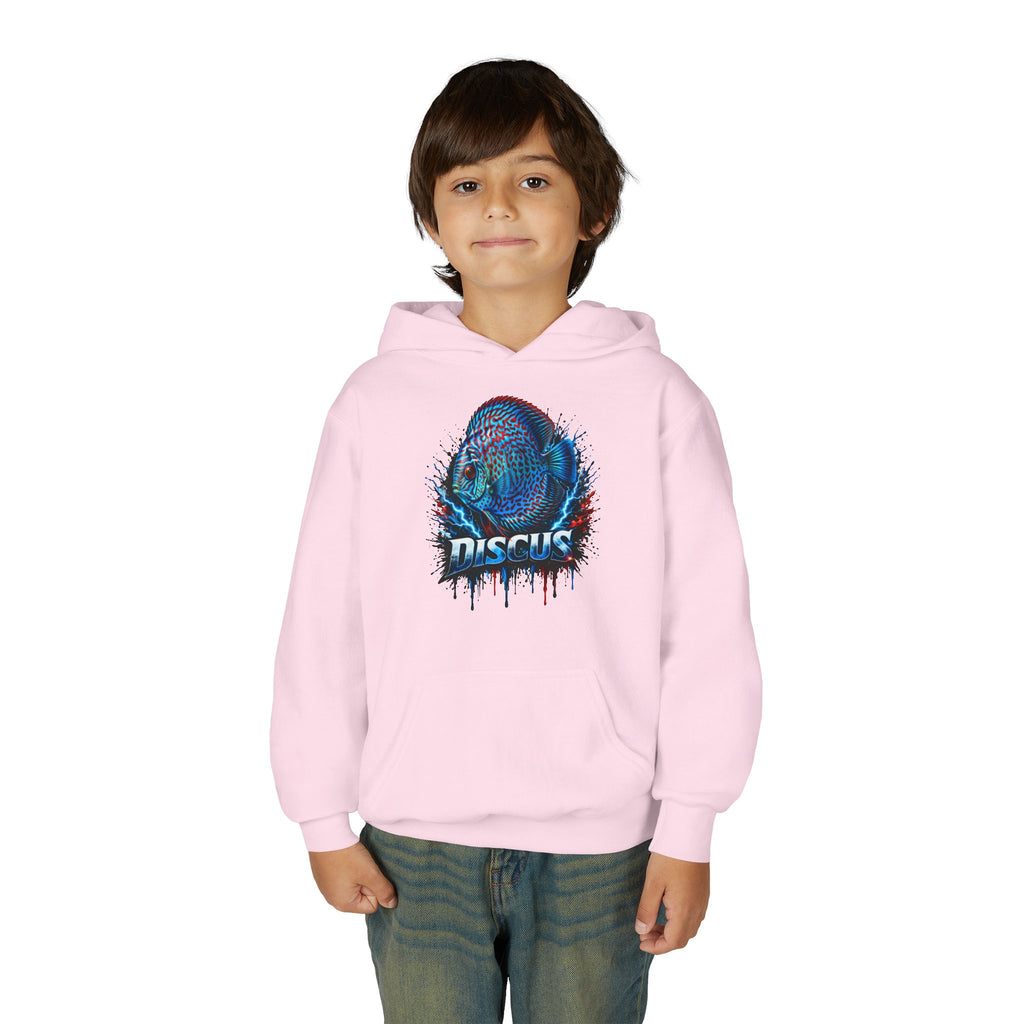Youth Hoodie — Colorful Discus Fish Graphic Pullover
