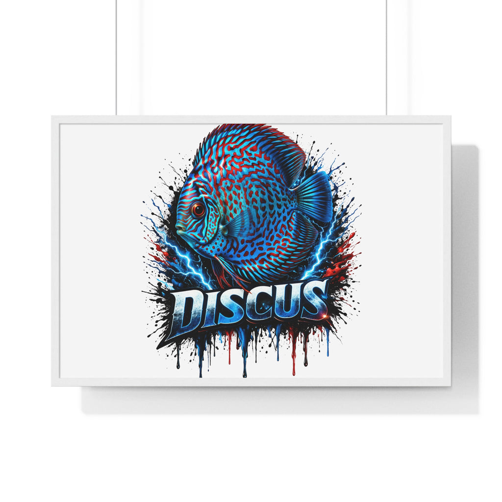 Discus Fish Framed Poster — Colorful Aquarium Artwork