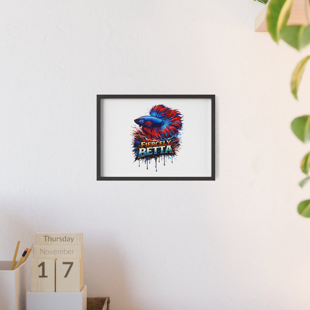Fiercely Betta Framed Poster — Colorful Betta Fish Wall Art
