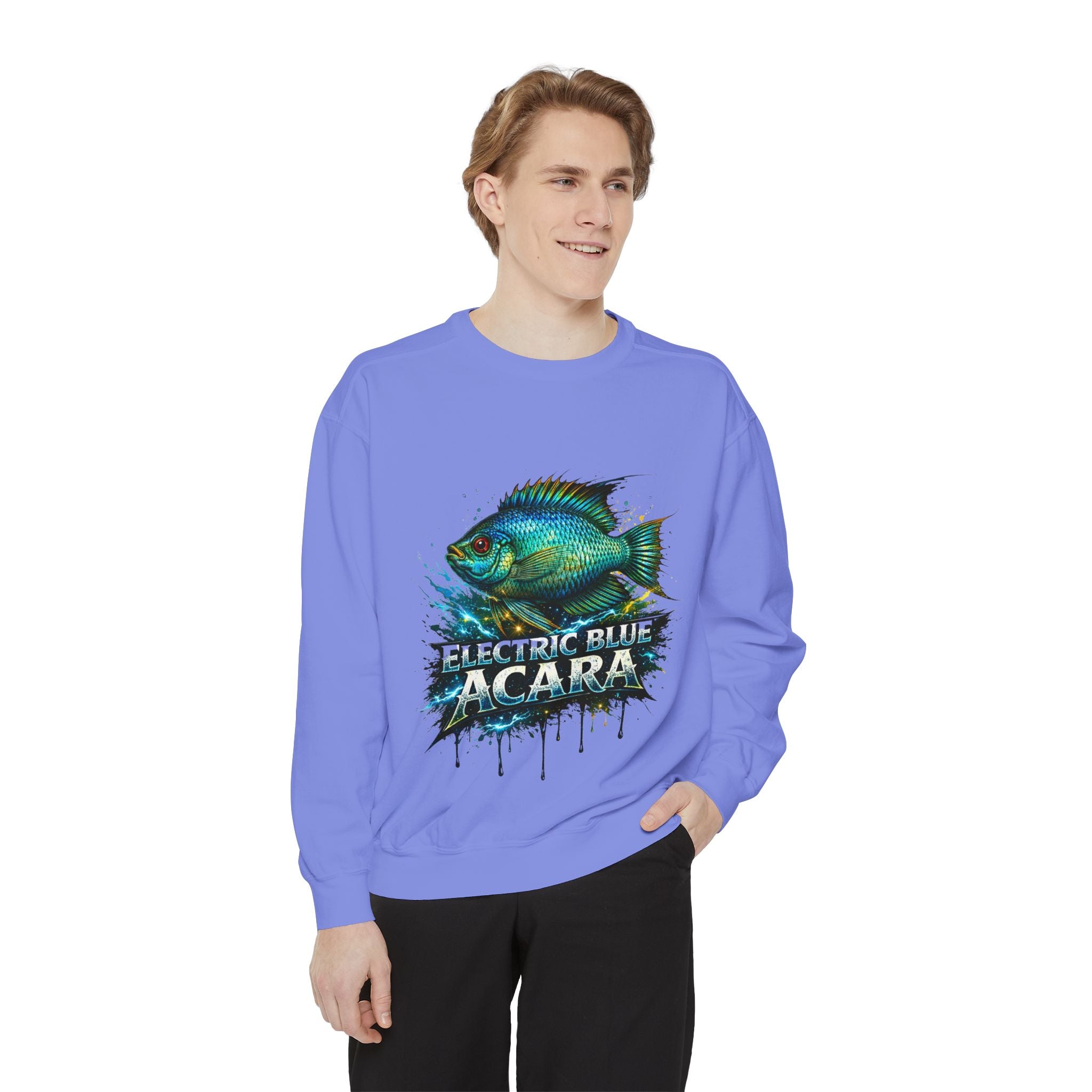 Electric Blue Acara – Garment-Dyed Premium Sweatshirt
