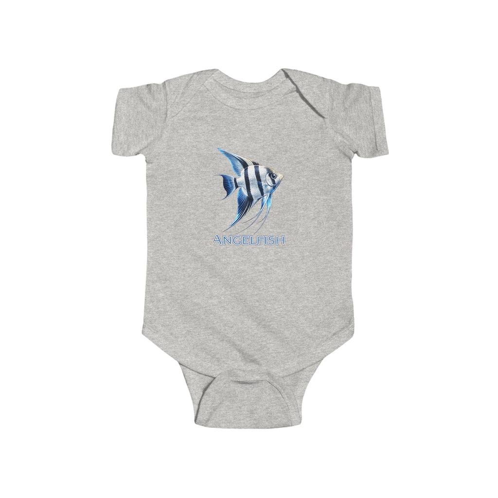 Angelfish Baby Bodysuit — Blue Aquarium Fish Infant Onesie
