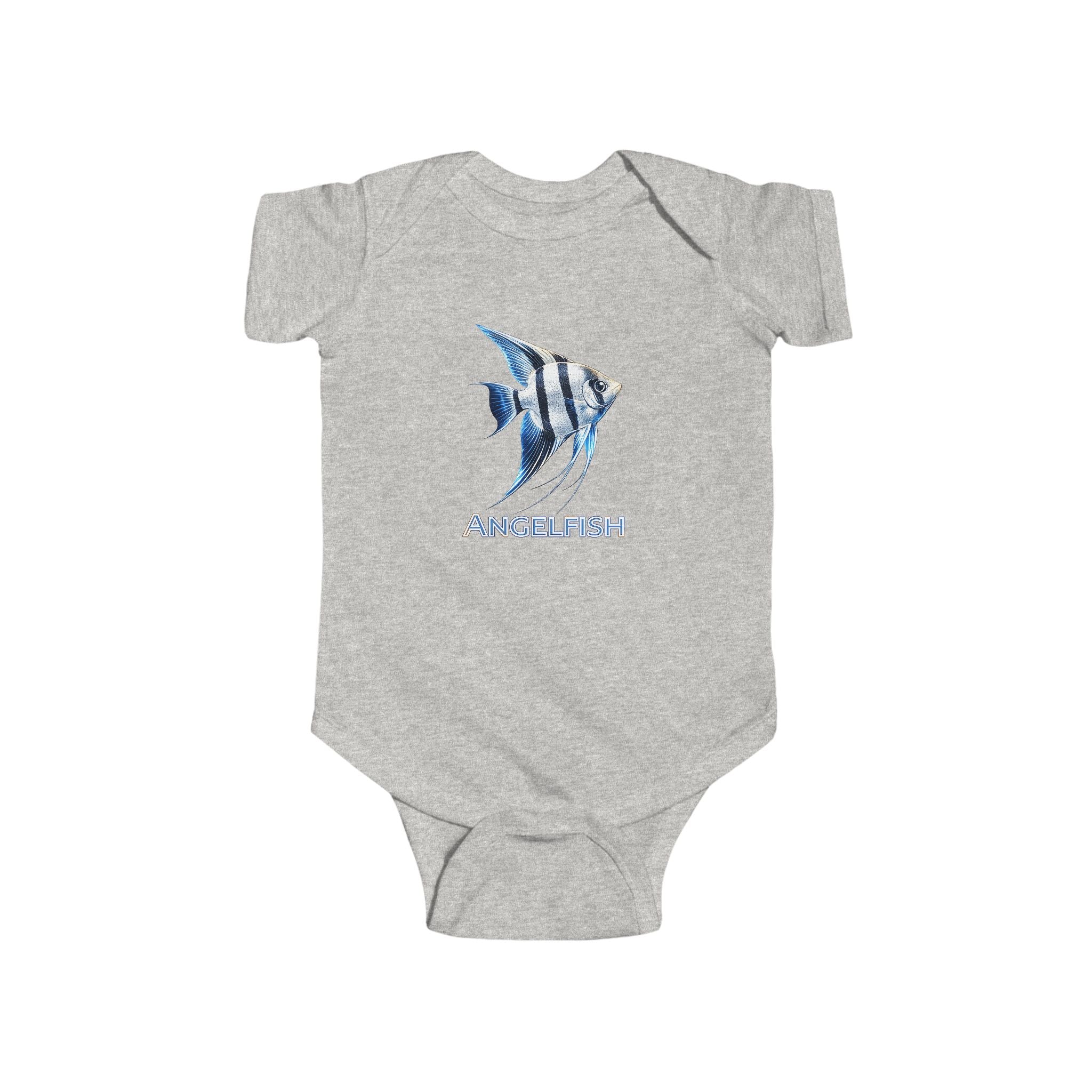 Angelfish Baby Bodysuit — Blue Aquarium Fish Infant Onesie