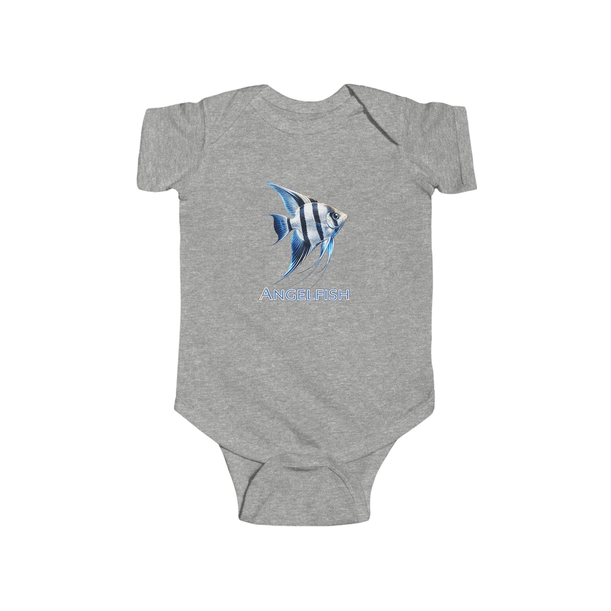 Angelfish Baby Bodysuit — Blue Aquarium Fish Infant Onesie