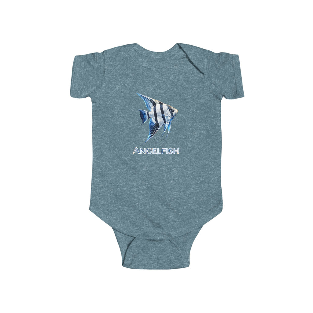 Angelfish Baby Bodysuit — Blue Aquarium Fish Infant Onesie