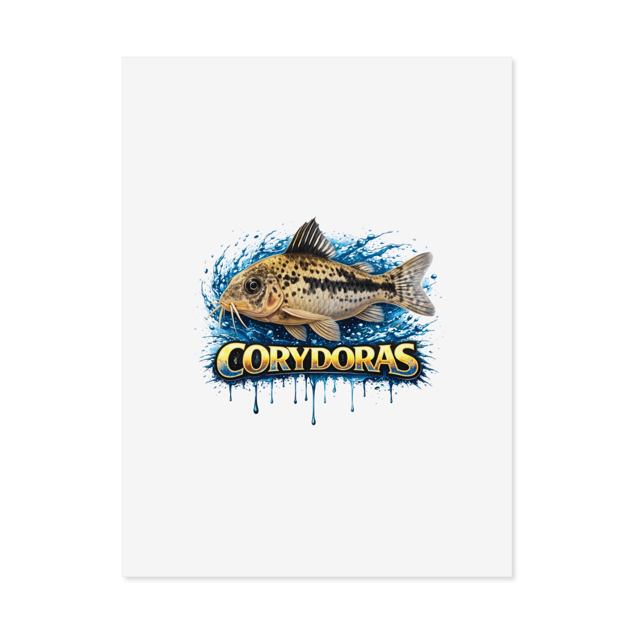 Corydoras Fish Poster — Freshwater Aquarium Art Print