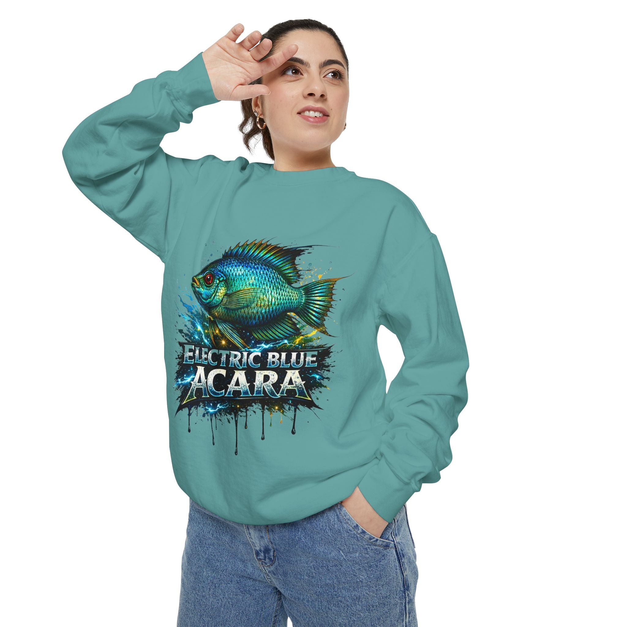 Electric Blue Acara – Garment-Dyed Premium Sweatshirt