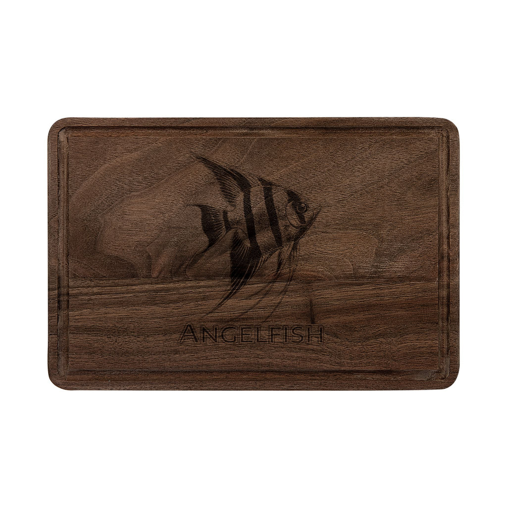 Engraved Angelfish Wooden Cutting Board — Personalized Kitchen Serving & Prep Board