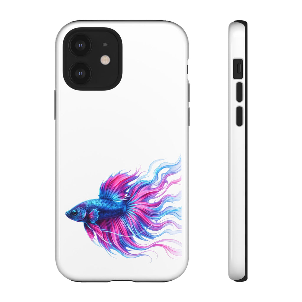 Betta Fish Tough Phone Case — Colorful Watercolor Fish Protective Cover