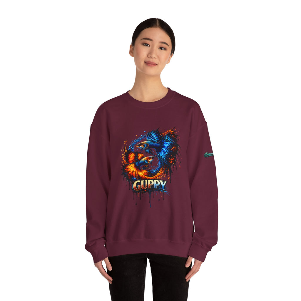 Fire & Ice Guppy – Premium "Neon Flare" Crewneck Sweatshirt