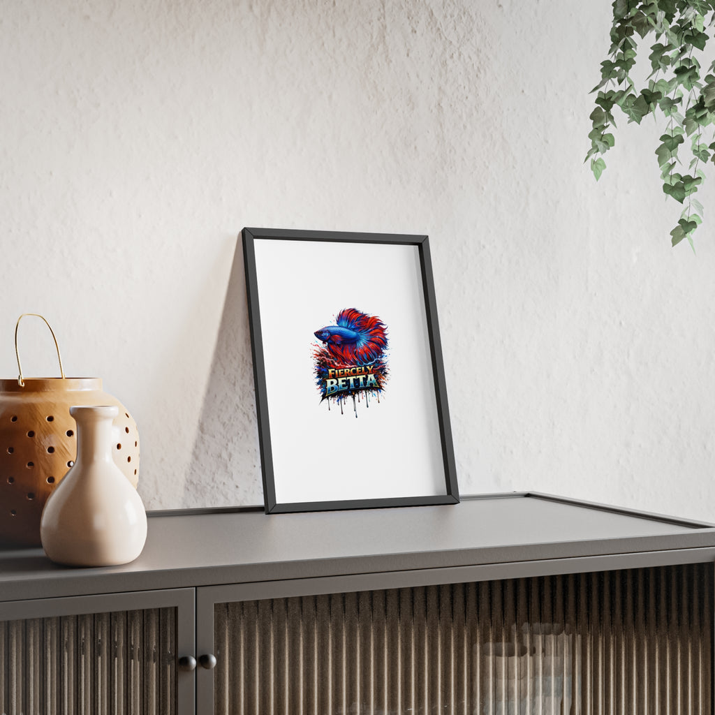 Fiercely Betta Framed Poster — Colorful Betta Fish Wall Art