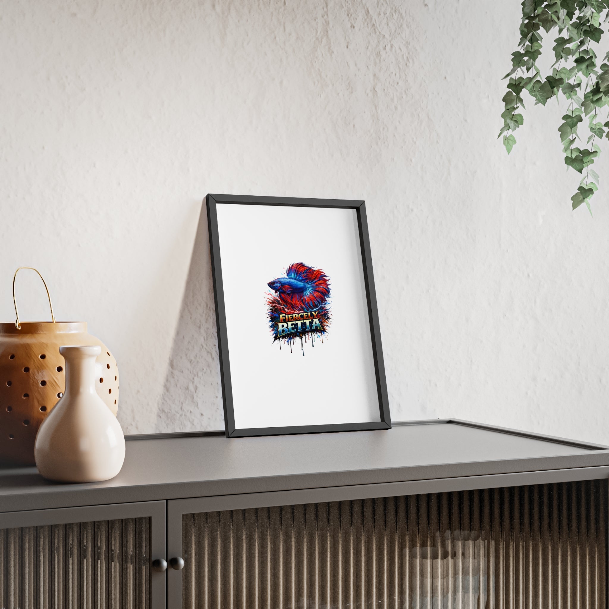 Fiercely Betta Framed Poster — Colorful Betta Fish Wall Art