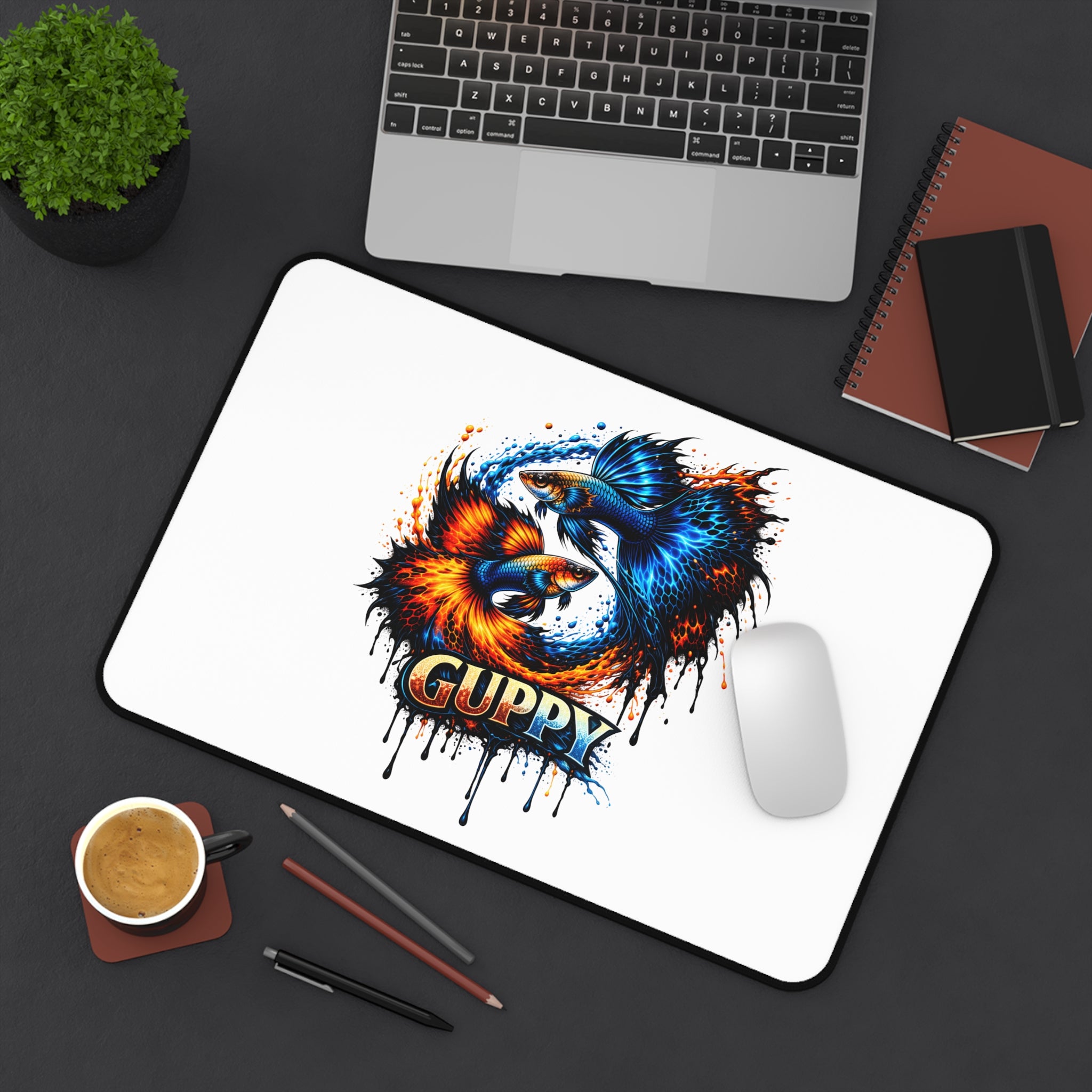 Fire & Ice Guppy – Premium "Infinite Flow" Desk Mat