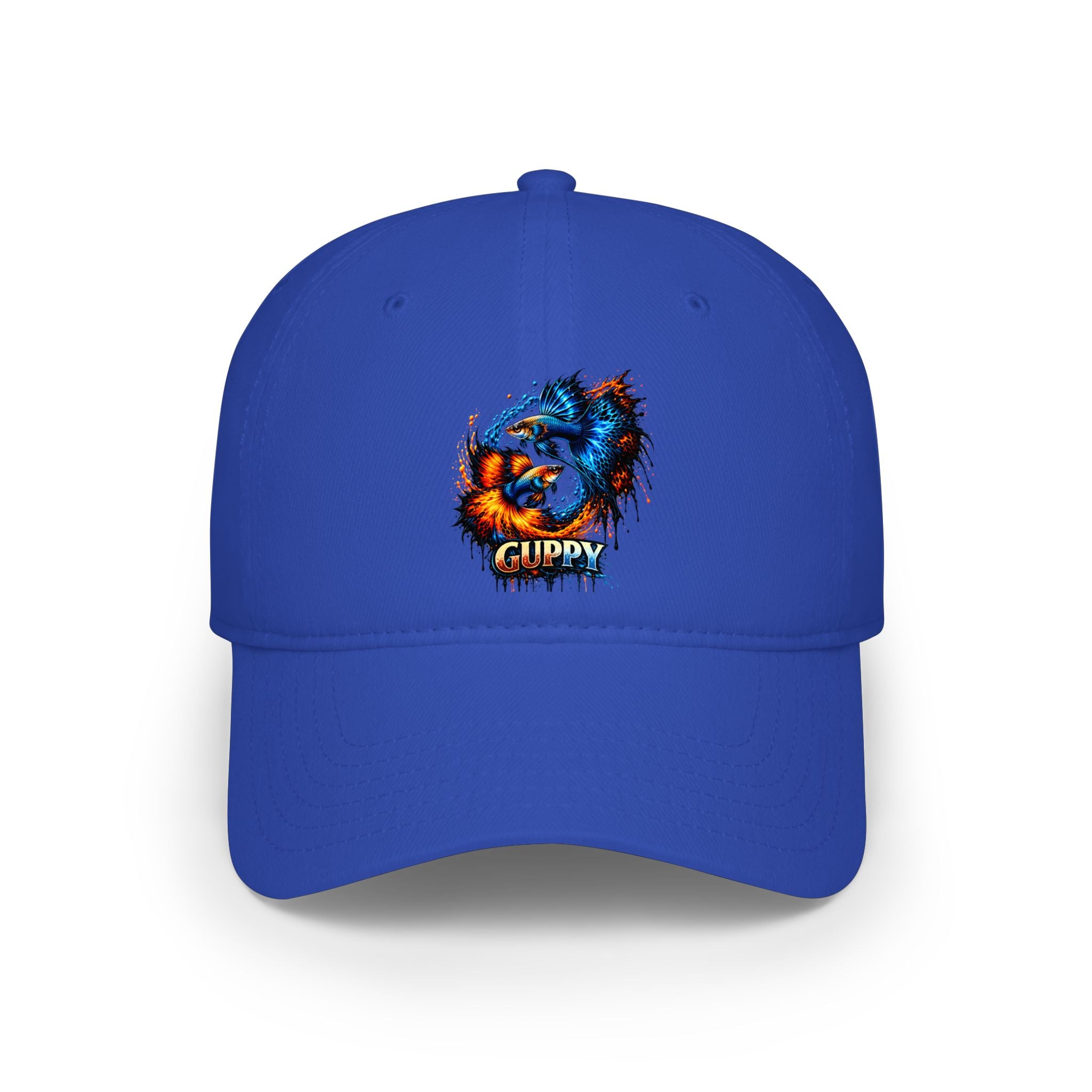 Low Profile Cap — Colorful Grunge Fish 'Guppy' Embroidered Hat