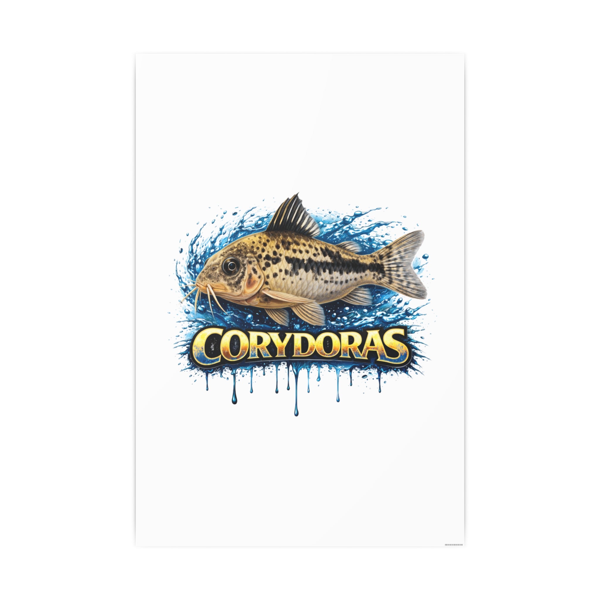 Peppered Corydoras Fish Art Poster — Vibrant Aquarium Print