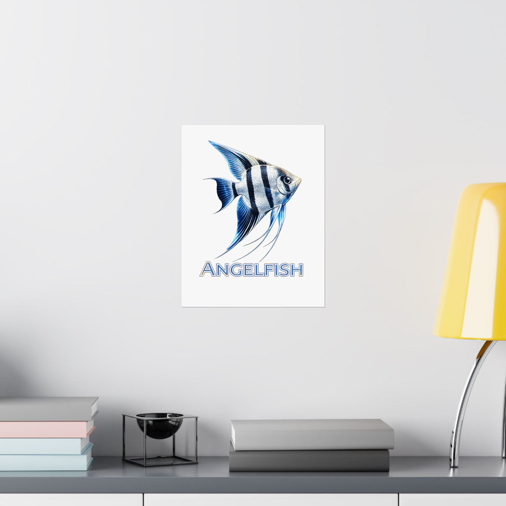Angelfish Wall Poster — Matte Vertical Marine Fish Art Print