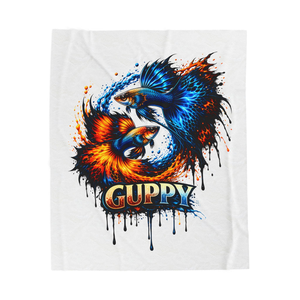 Fire & Ice Guppy – Premium "Infinite Flow" Velveteen Blanket
