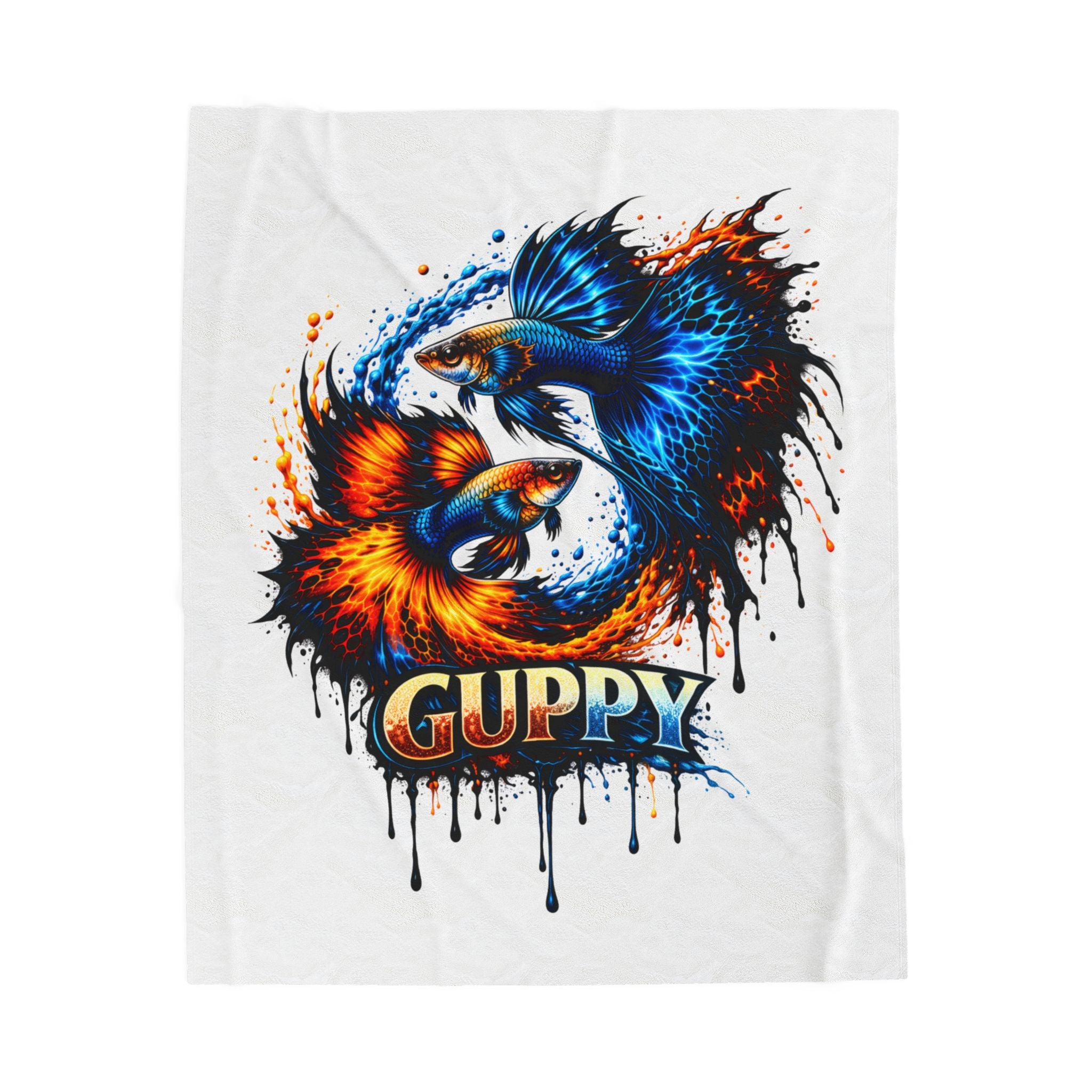 Fire & Ice Guppy – Premium "Infinite Flow" Velveteen Blanket