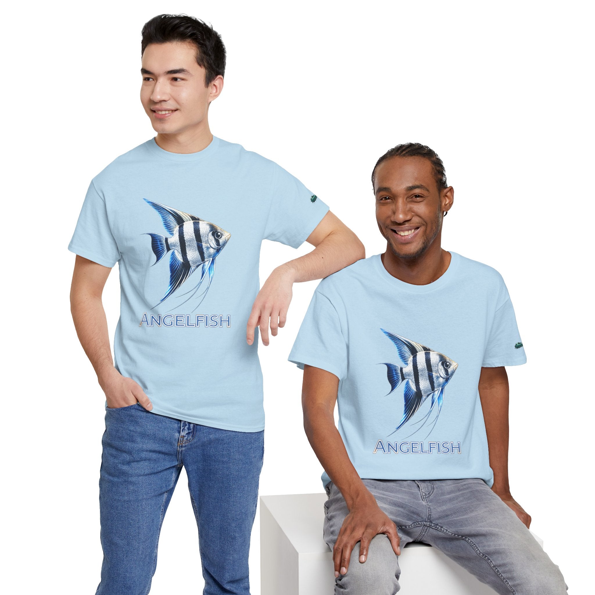 Angelfish Graphic Tee — Blue Tropical Fish Shirt