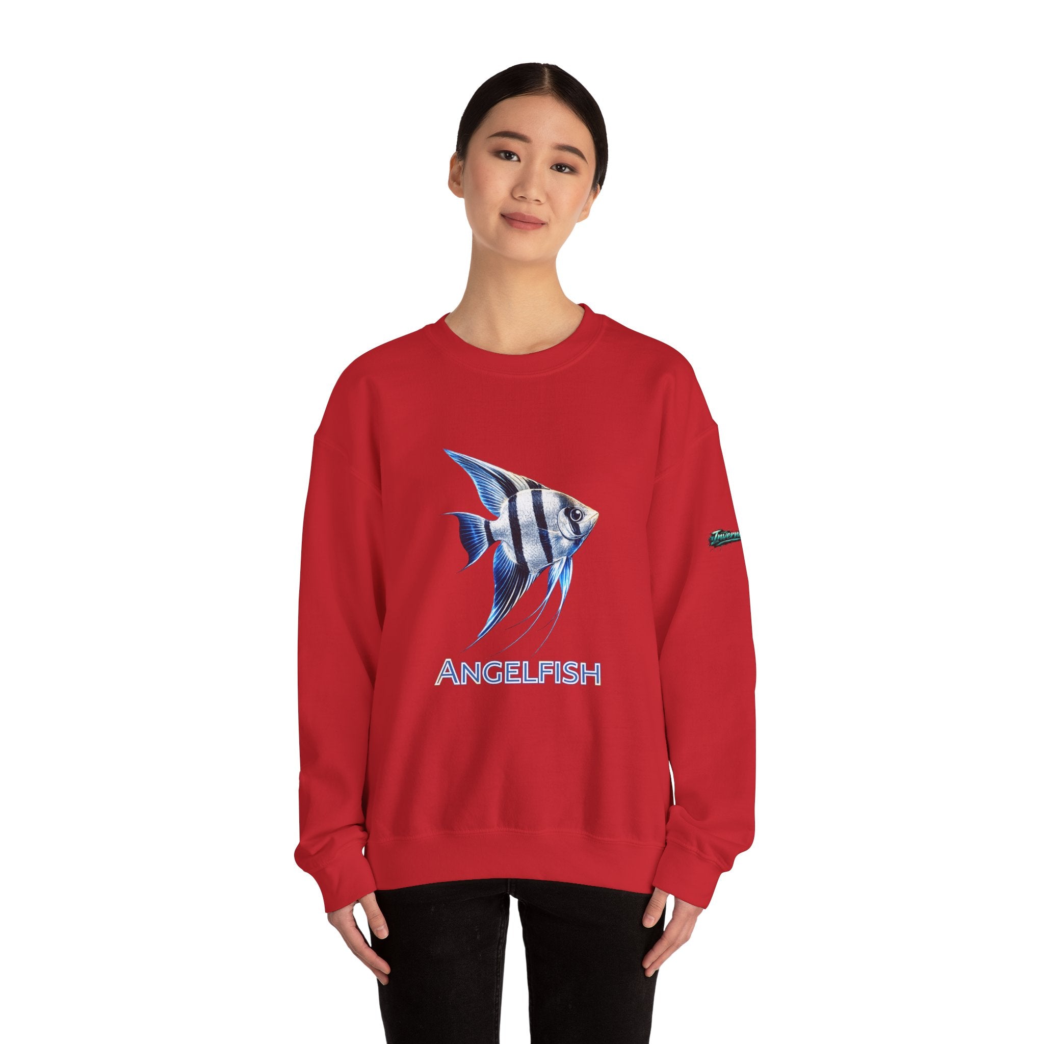 Angelfish Crewneck Sweatshirt — Blue Tropical Fish Graphic