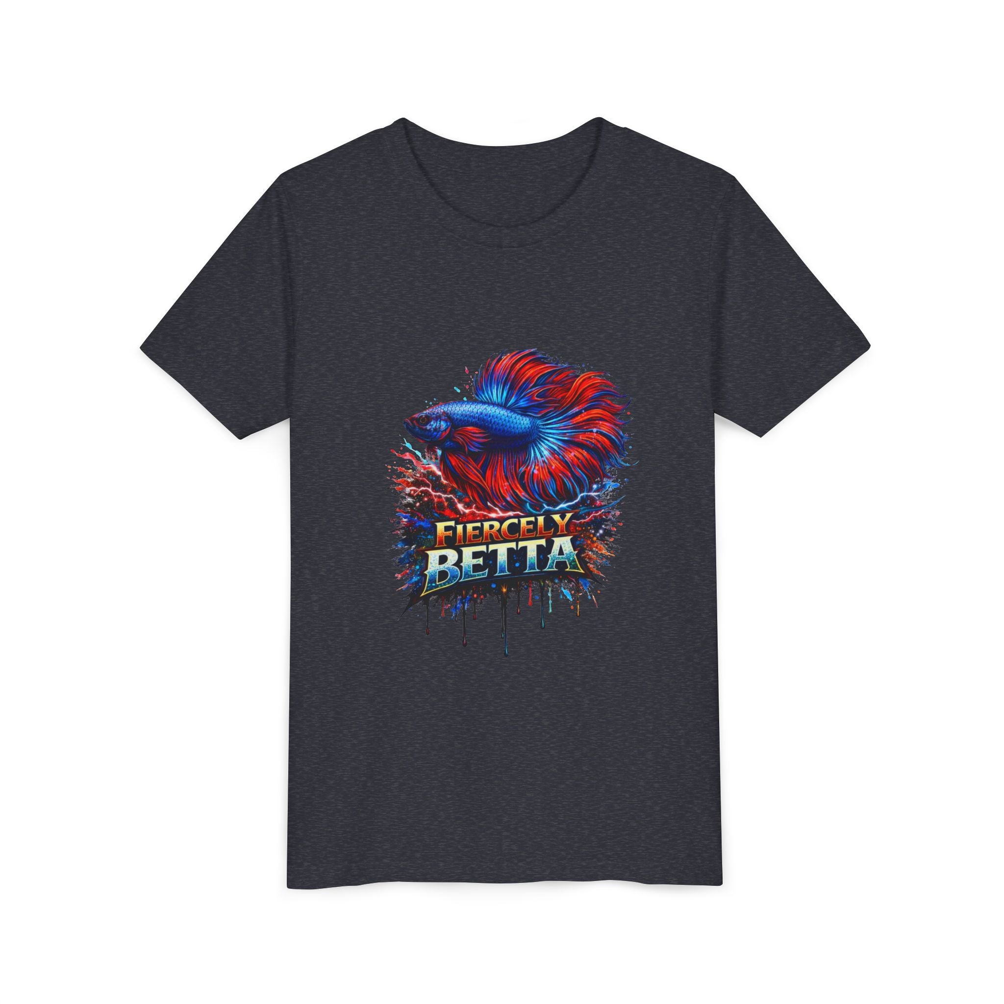 Fiercely Betta Youth Tee - Colorful Betta Fish Graphic Shirt