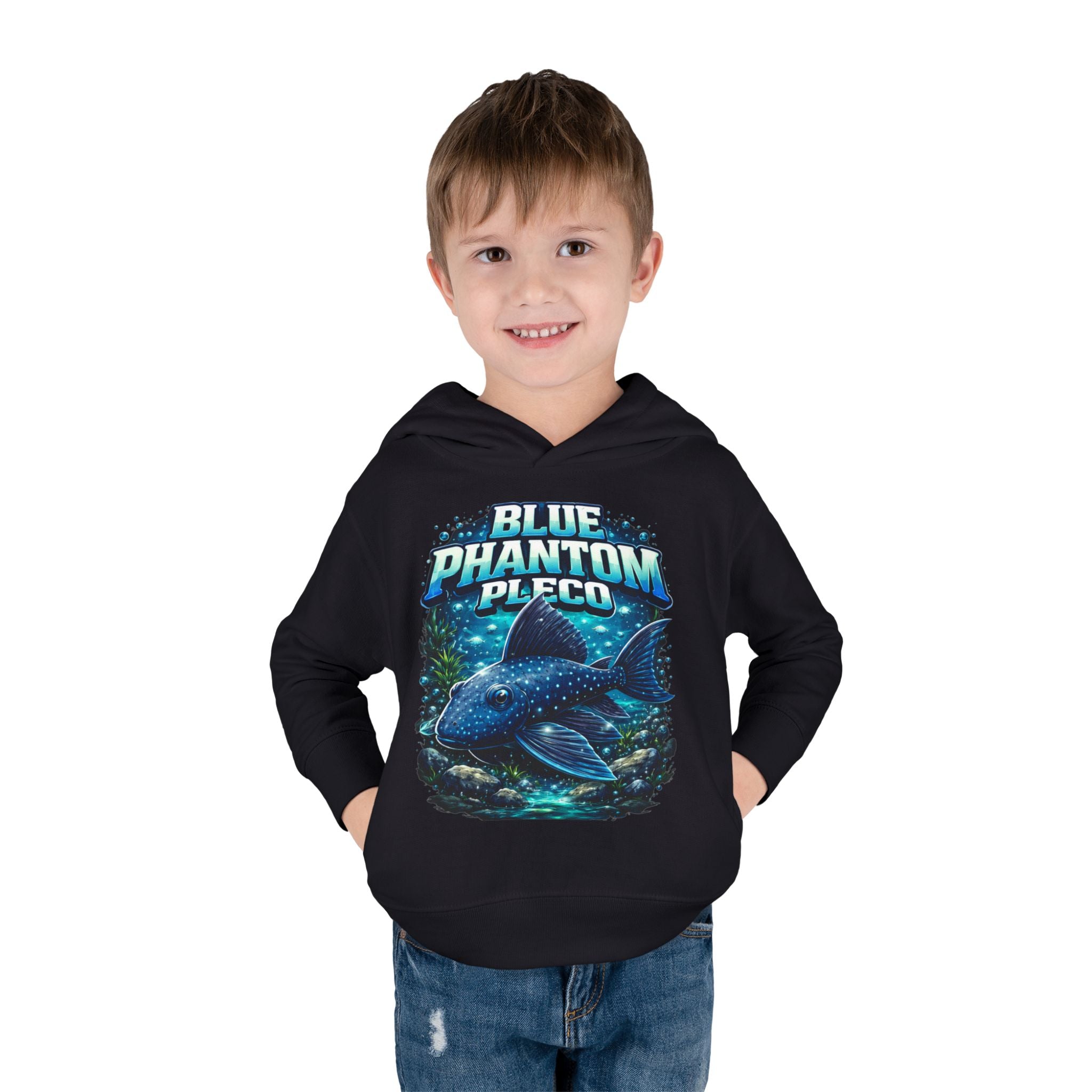 Toddler Hoodie — 'Blue Phantom Pleco' Cute Aquarium Fish Pullover