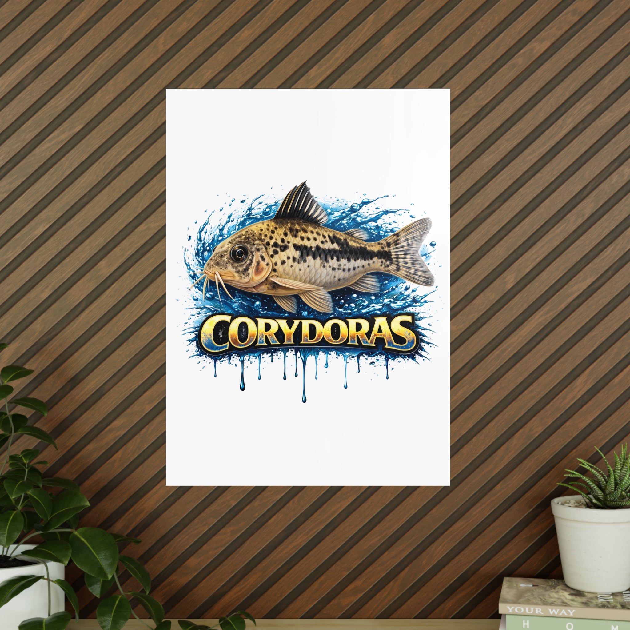 Peppered Cory Photopaper Poster — Colorful Aquarium Catfish Art Print
