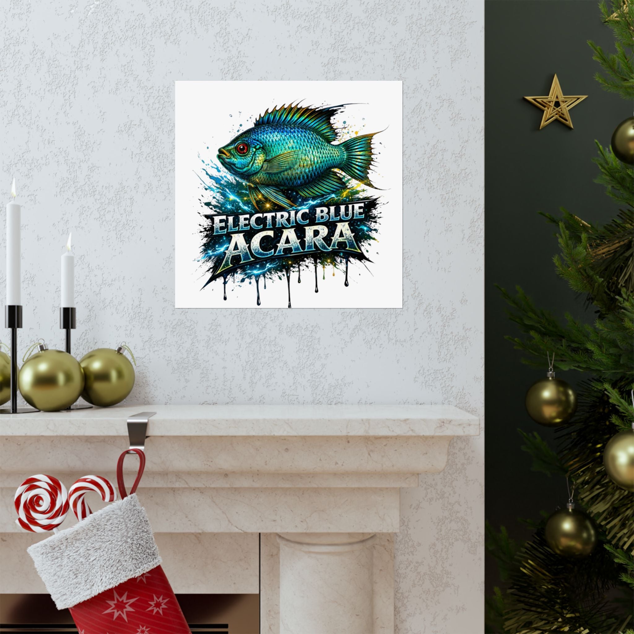 Electric Blue Acara – Matte Vertical Poster