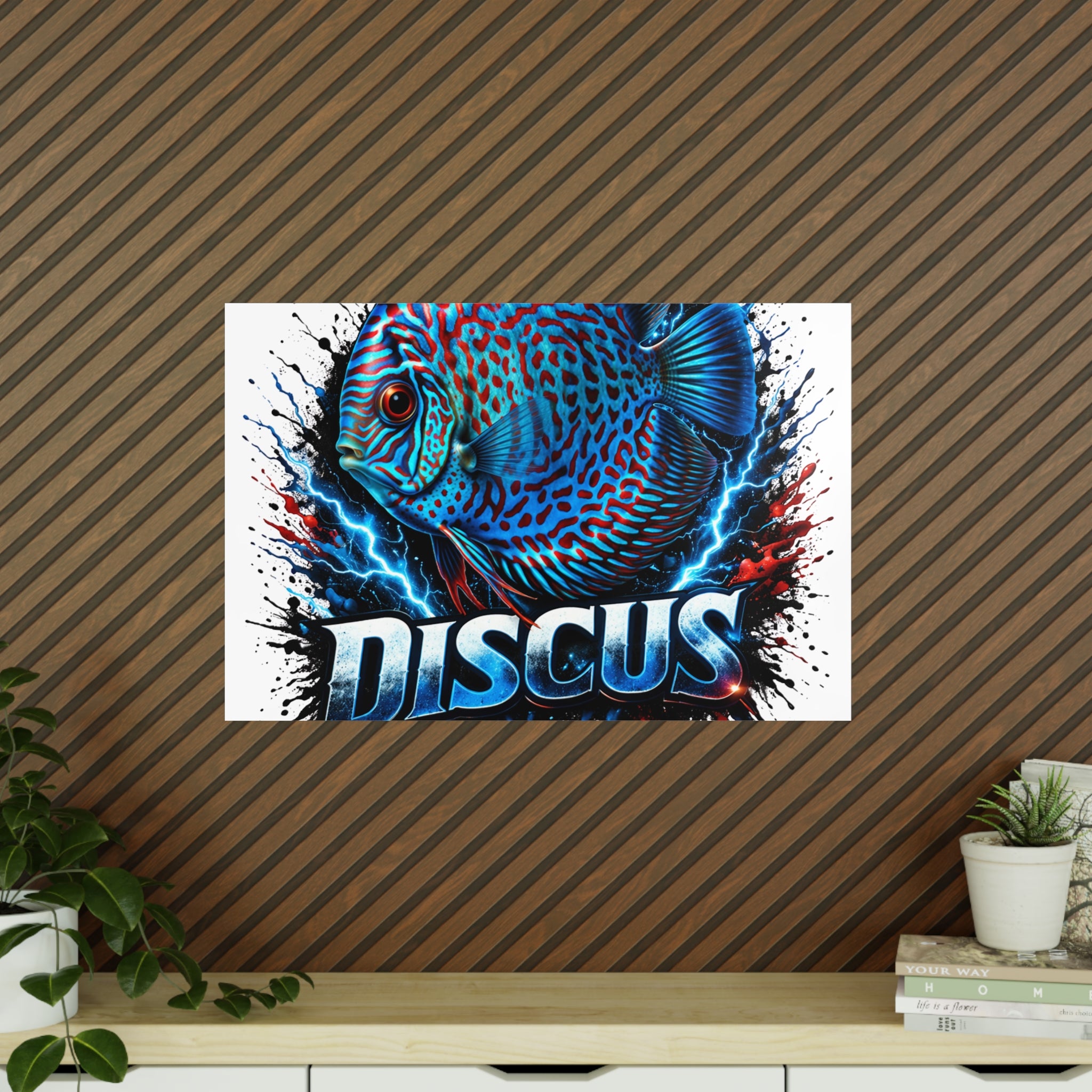 Discus Fish Photopaper Poster – Vibrant Aquarium Wall Art