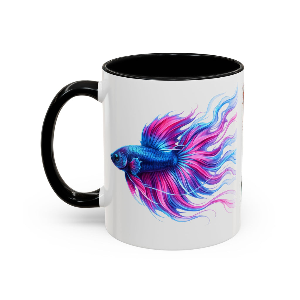 Betta Fish Accent Coffee Mug — Vibrant Neon Betta Design (11/15 oz)