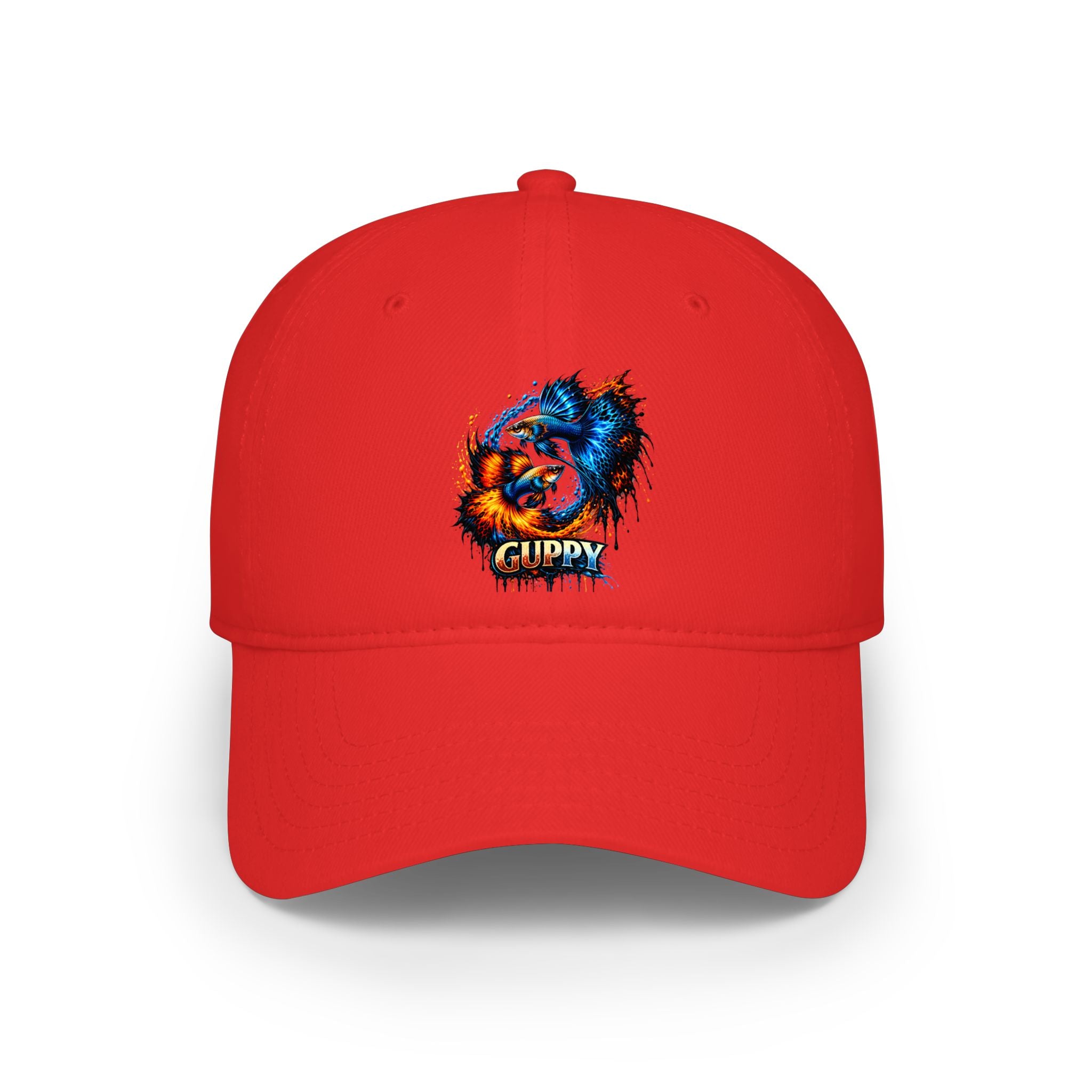 Low Profile Cap — Colorful Grunge Fish 'Guppy' Embroidered Hat