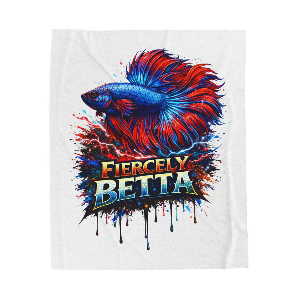 Fiercely Betta Plush Blanket — Vibrant Betta Fish Throw for Fish Lovers