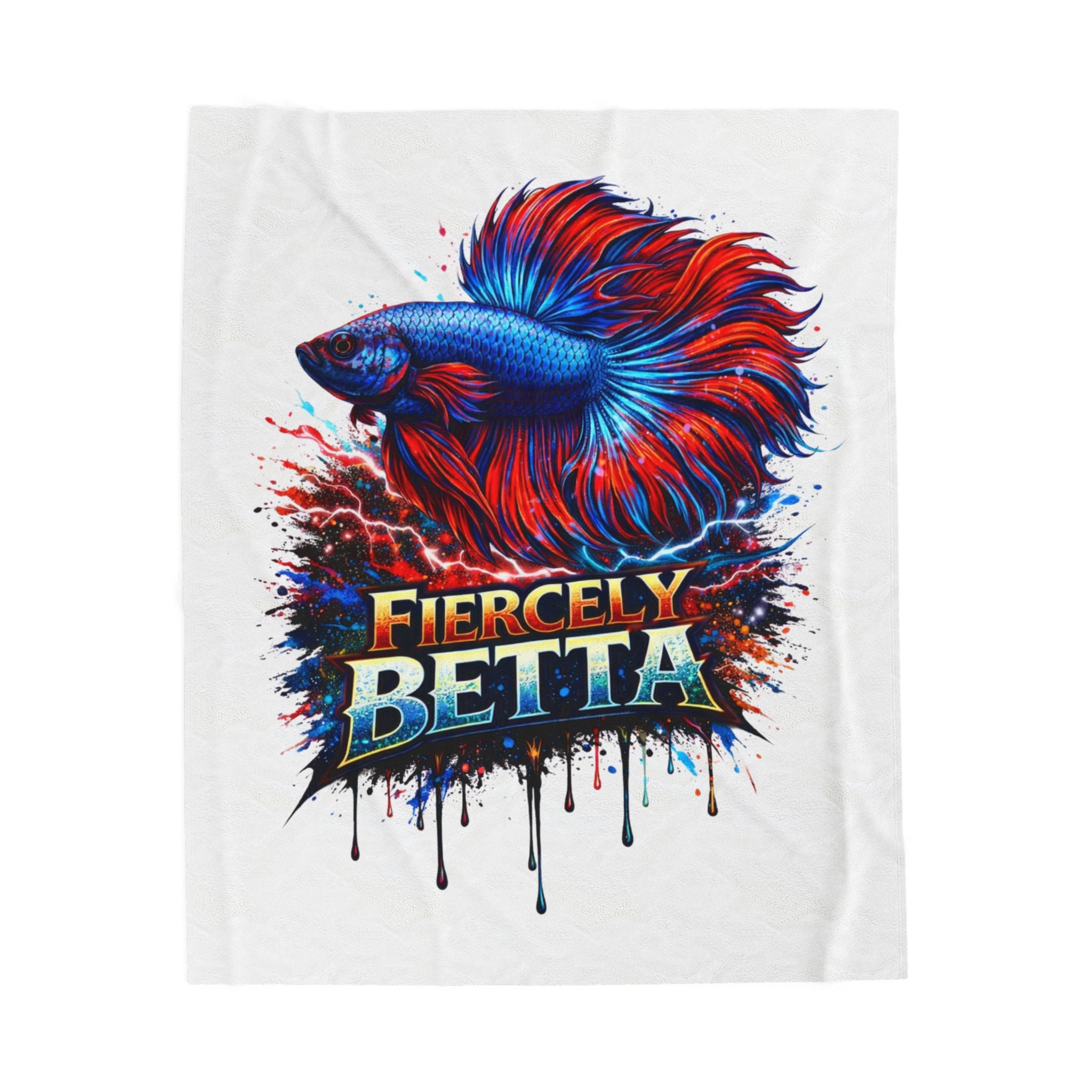 Fiercely Betta Plush Blanket — Vibrant Betta Fish Throw for Fish Lovers