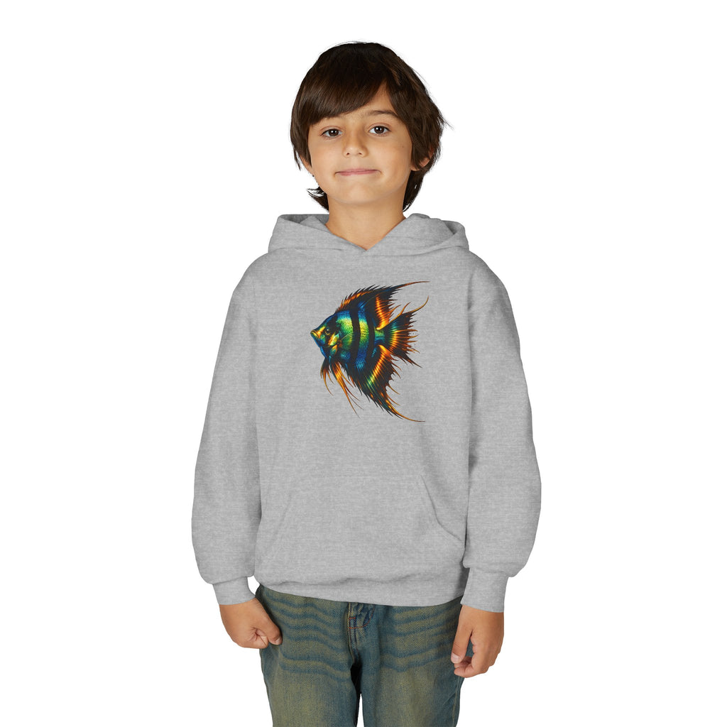 Youth Angelfish Hoodie - Colorful Aquarium Fish Graphic Sweatshirt